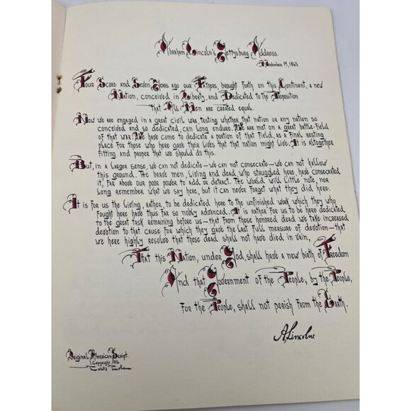 Memories Of Abraham Lincoln That Live Forever Book Original American Script Lohe - Picture 6 of 8